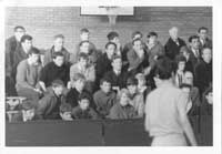 Liam (second row far left and Gerry Doak in front of Liam at exhibition match - Bellahouston Sports Centre 1960s