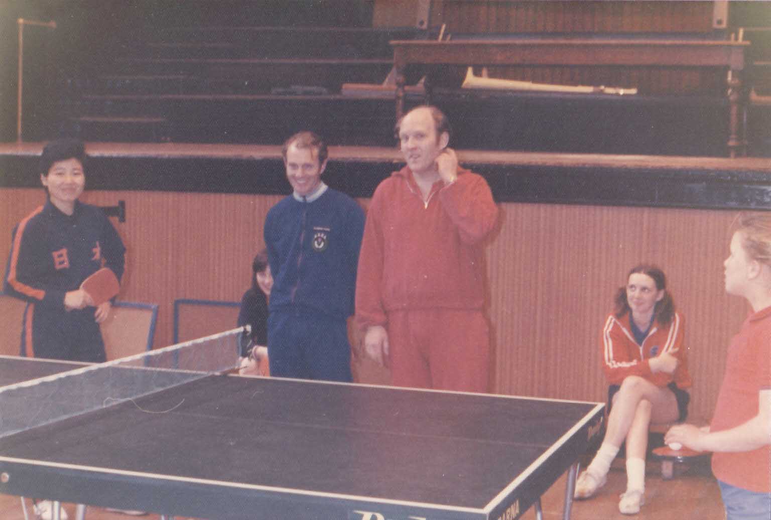 Jimmy Cook in the red tracksuit, with Iain McLeod at Springburn Sports Centre early 1970s