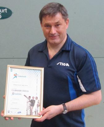 Iain Rhind receiving the Glasgow Sport Clubmark Quality Award